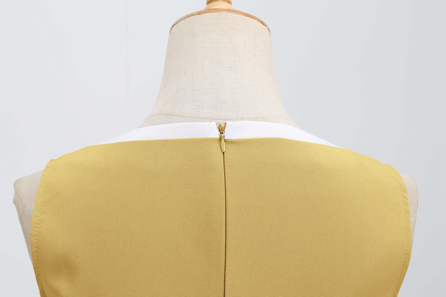  Femmes Hepburn rétro blanc rayure couture fausse simple boutonnage décoratif couleur unie grande jupe_voghion.com
