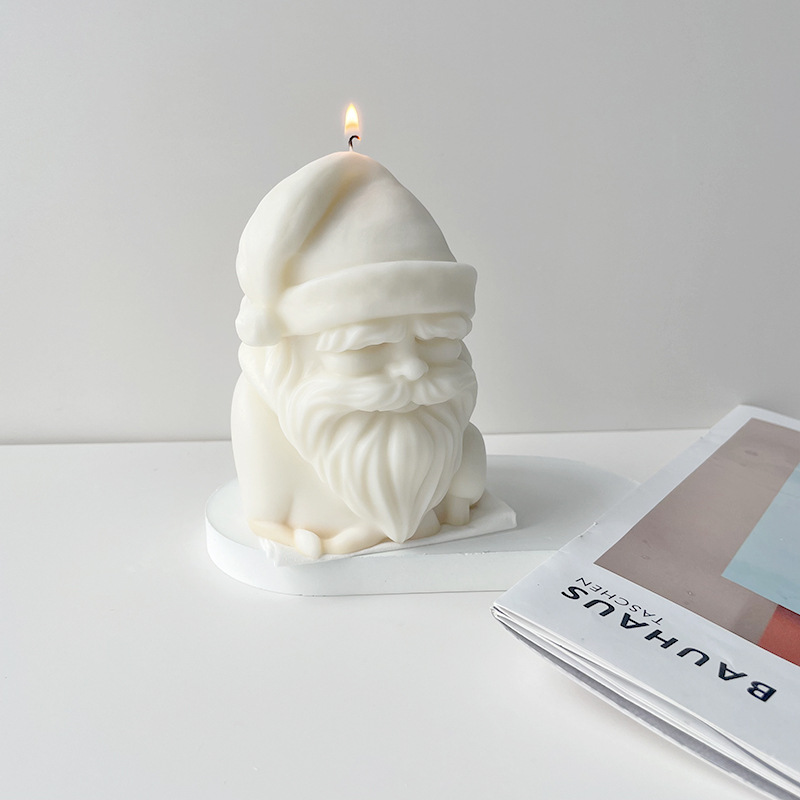 Jiahuimei Santa Claus vela molde DIY Navidad aromaterapia vela jabón hecho a mano regalo molde de silicona