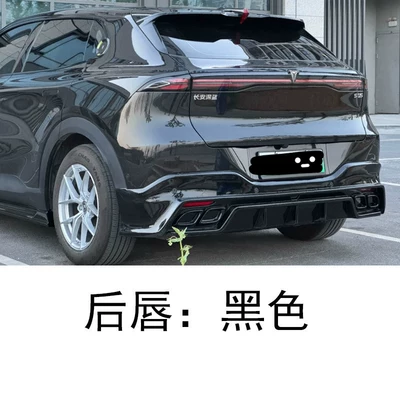 Big Surrounded front and rear body kit - rear-lip-black-dark-blue-car-s05
