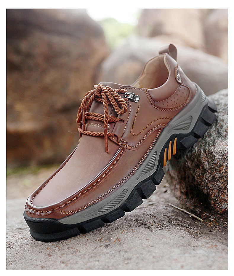 Large Size Driving Men's Outdoor Casual Shoes, Leather Shoes For Middle-aged And Elderly Dads_vogvips.com