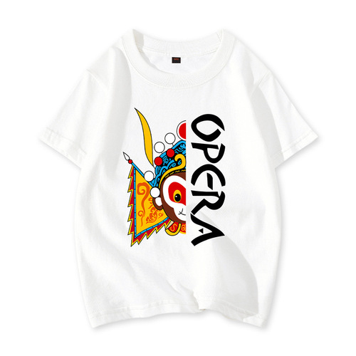 New Children's Summer T-shirt with Monkey King Design, Cotton Half-Sleeve, Trendy Loose Fit for Boys