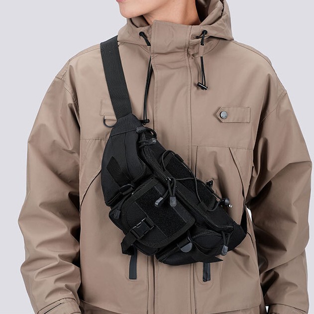 Outdoor Multifunctional Lure Waist Bag Cross-Body Workwear Functional Chest Bag Men's Sports Tactical Waist Bag Casual Trendy Shoulder Bag