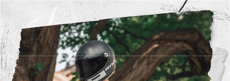 Rymic Retro Cruise Full-Face Motorcycle Helmet Men's and Women's Motorcycle All-Season Safety Helmet Bluetooth Slot 3C Certification