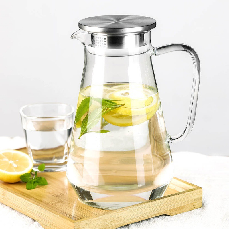 Glass capacious teapot for home use, flavored tea