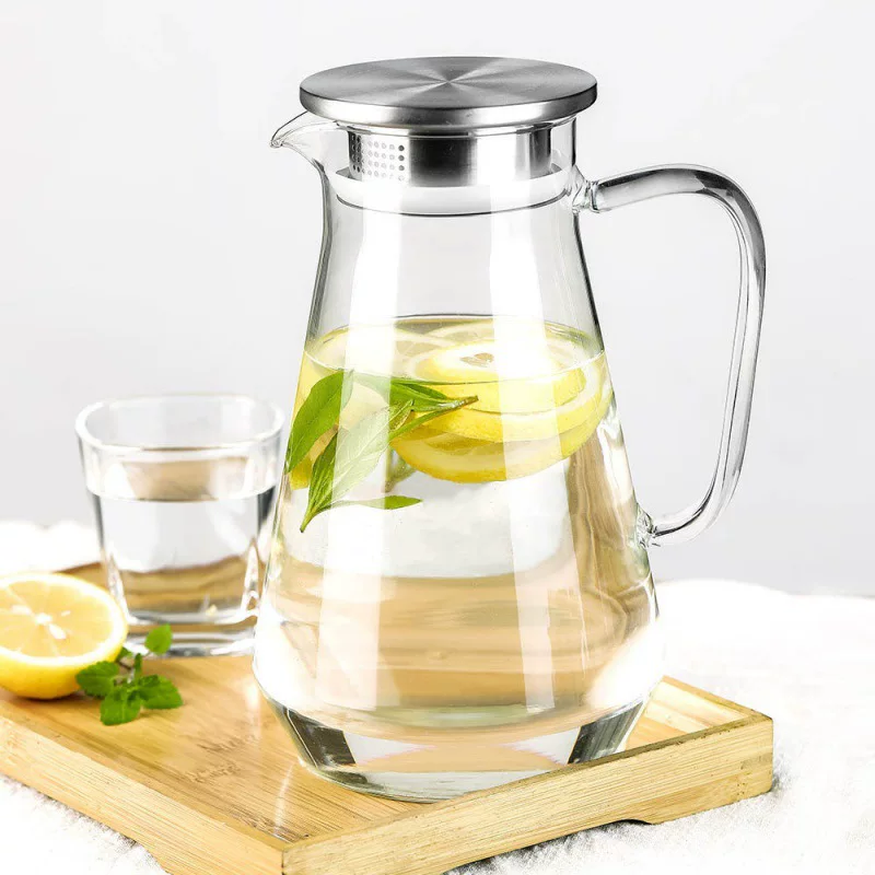 Glass capacious teapot for home use, flavored tea