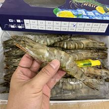 20头黑虎虾 净重1.8斤/盒 生冻虎虾 九节大虾 大海虾 原条黑虎虾