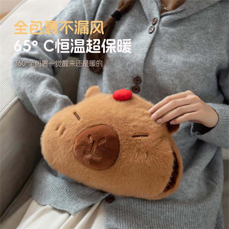 돼지 캐릭터 충전식 전기 온수찜질팩 양손 보온 손난로