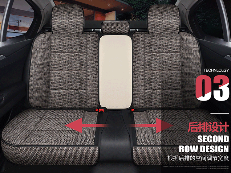 Factory Direct Sales Breathable Linen All-Season Wear-Resistant and Dirt-Resistant Full-Cover Linen Car Seat Cushion and Car Seat Cover