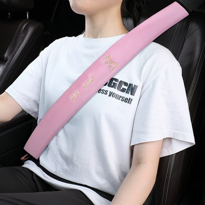 Seat belt shoulder pad: Cover Extended Version Cross-Border Automotive - pink-75cm
