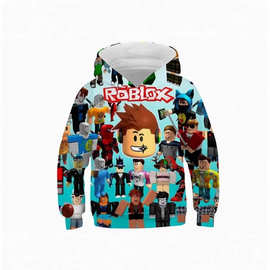 2025外贸新款款卫衣 ROBLOX 3D数码印花儿童3D印花卫衣连帽卫衣批