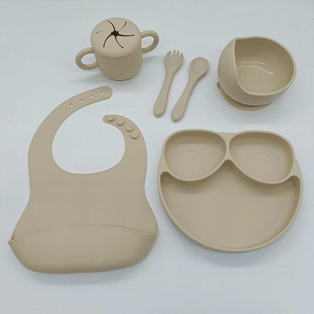 儿童吃饭训练叉勺杯围兜