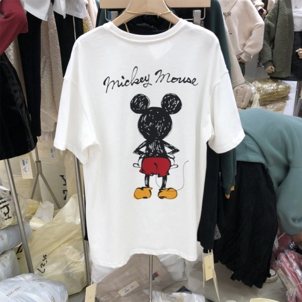 200g Pure Cotton Short-Sleeved Women's T-Shirt Summer Cartoon Mickey Loose Mickey Mouse Short-Sleeved Casual T-Shirt Top 200g Pure Cotton Short-Sleeved Women's T-Shirt Summer Cartoon Mickey Loose Mickey Mouse Short-Sleeved Casual T-Shirt Top