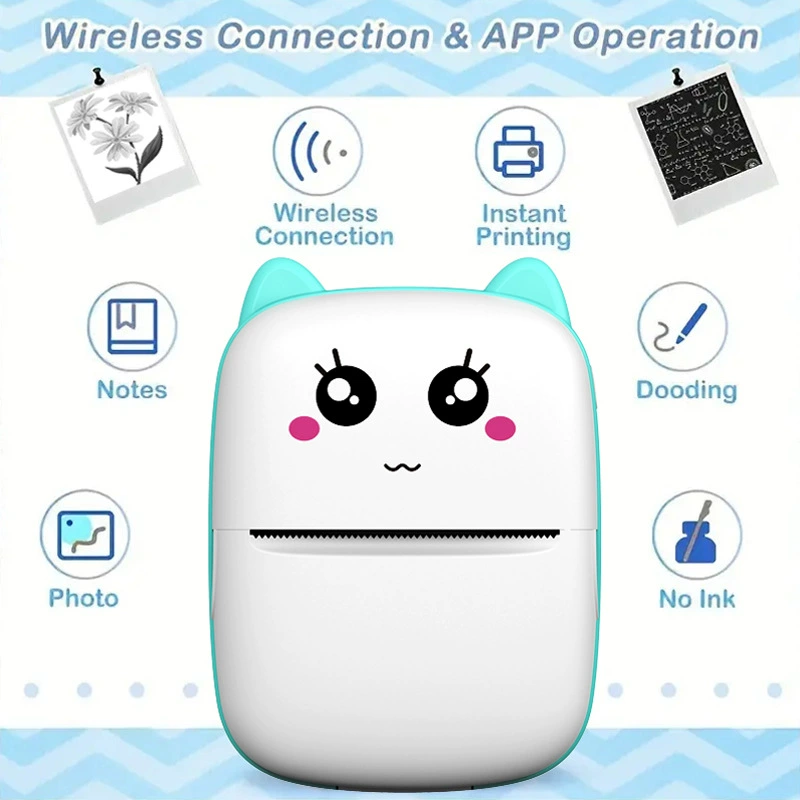 Маленький портативный принтер для кармана, Bluetooth, (跨境 торговля)