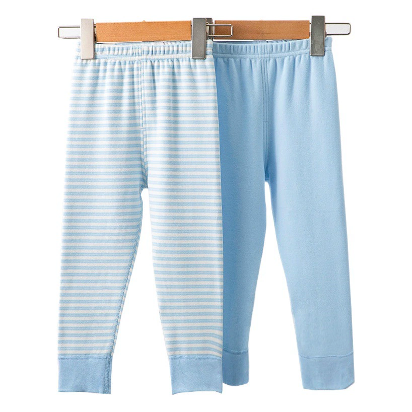 Детские осенне-зимние эластичные флисовые кальсоны для маленьких мальчиков и девочек домашние пижамные штаны эластичные нижние утолщенные хлопковые штаны 2 пары