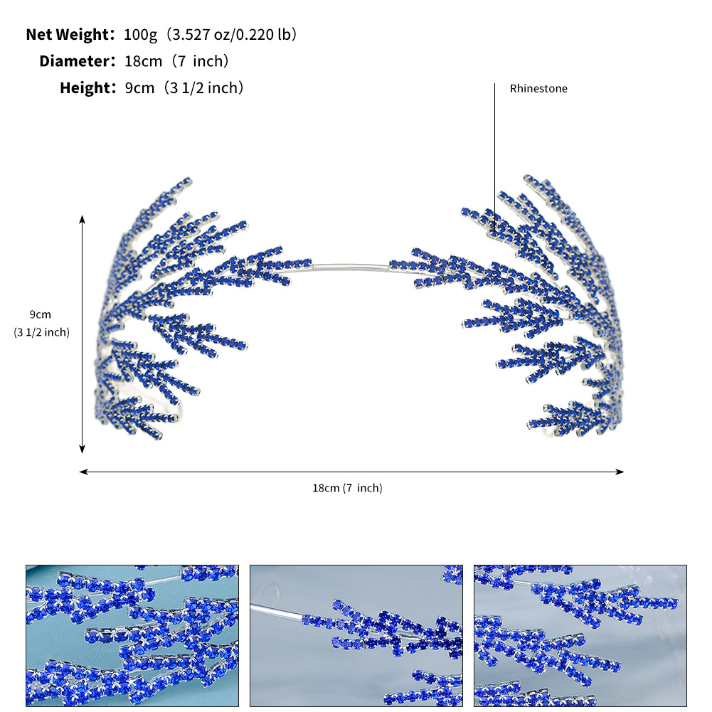 Accesorios para el cabello de novia transfronterizos europeos y americanos, diademas de joyería para fiestas de graduación y bodas, diademas de lujo versátiles de ala ancha con diamantes de imitación.