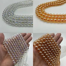 工廠直銷月光石琥珀散珠批發 圓珠手鏈項鏈DIY飾品一件代發