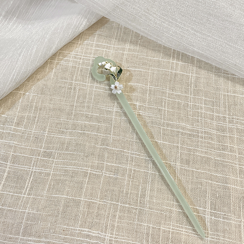 Clip de pelo de vela de jade blanco nuevo estilo antiguo chino de alta sensación de estilo de cabello de estilo chino de estilo