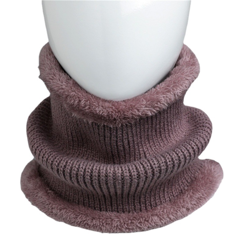 Autumn and winter outdoor warm wool scarf for men and women fleece-lined thickened windproof collar for middle-aged and elderly parents scarf