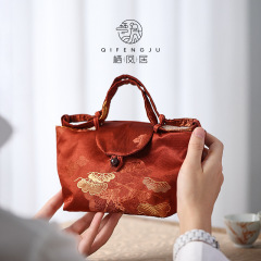 批發 織錦布袋一壺兩杯旅行加厚便攜杯套茶具茶杯收納包保護袋