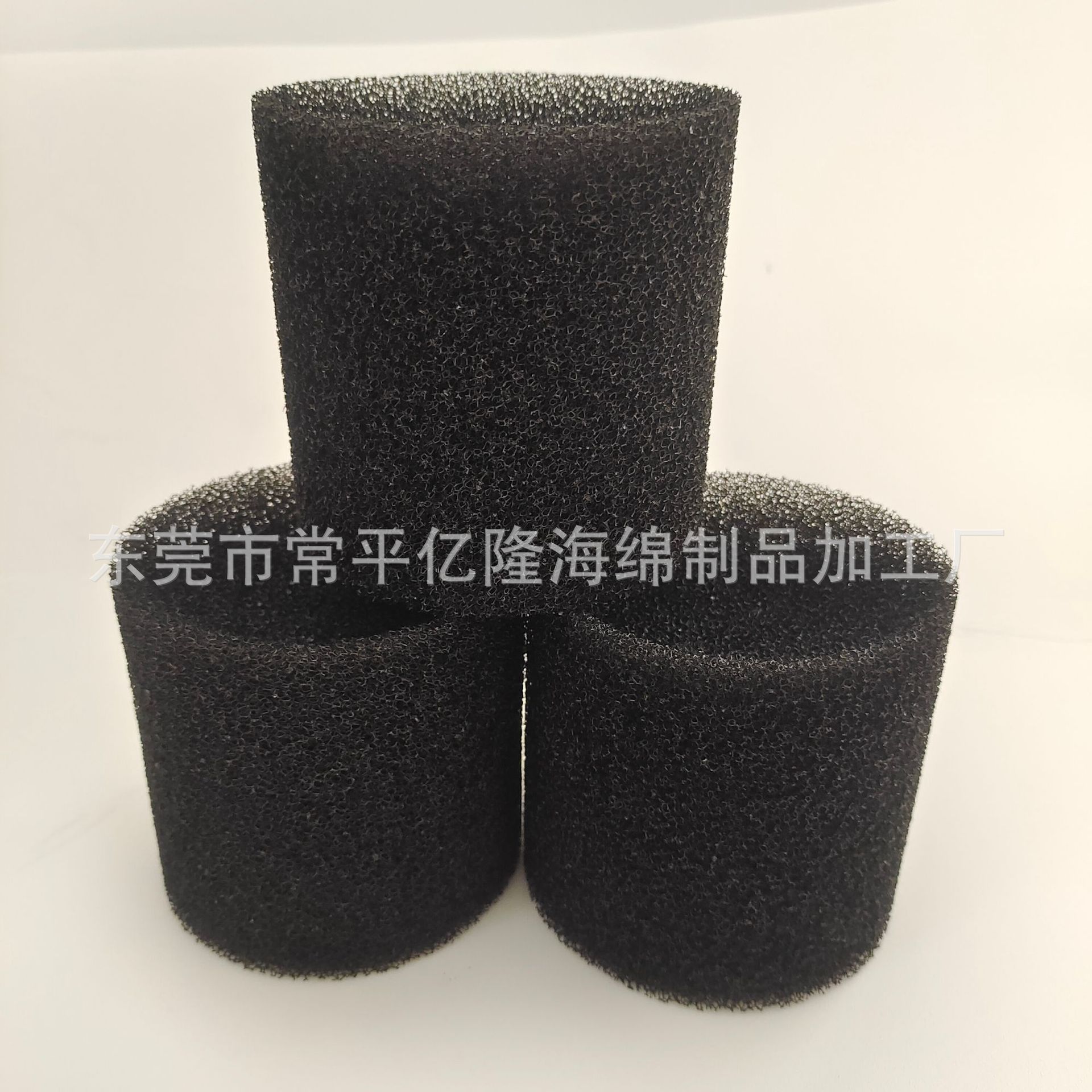 现货黑色发泡过滤海绵管 聚氨酯 粗孔爆破海棉 活性炭海绵圆柱