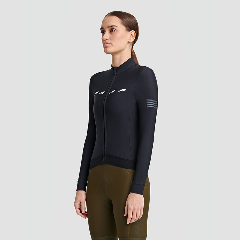 2025 New Maap Men's and Women's Autumn and Winter Long-Sleeved Cycling Clothing Fleece Warm Outdoor Sports Tops Quick-Drying and Breathable