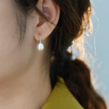 天然淡水珍珠耳环女通体s925银素银耳饰甜美气质新款小众设计潮女