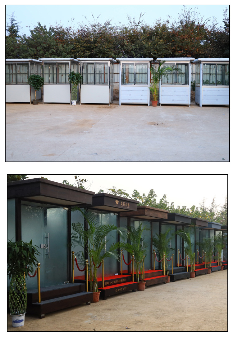 南京户外钢结构保安亭移动门卫值班室成品停车场收费不锈钢岗亭(图16) undefined