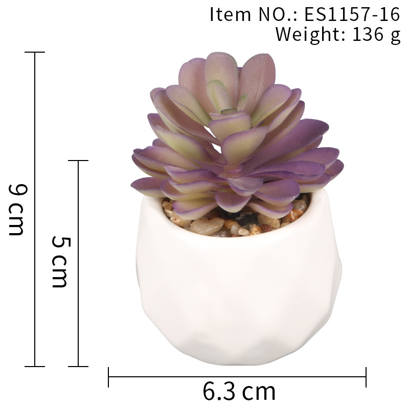 Maceta de cerámica para suculentas artificiales de oficina, mini suculenta rosa, taza de diamante, gran venta, entrega instantánea, irrompible, alta simulación.