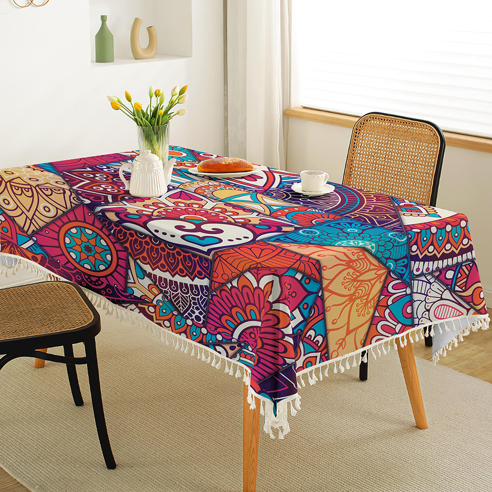 Vacation Simple Style Classic Style Color Block Cotton And Linen Tablecloths display picture 1