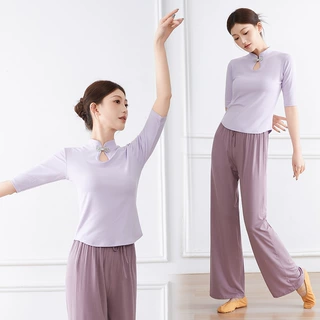 古典舞蹈服装女古风盘扣跳舞打底衫广场舞衣服民族风团体演出服女