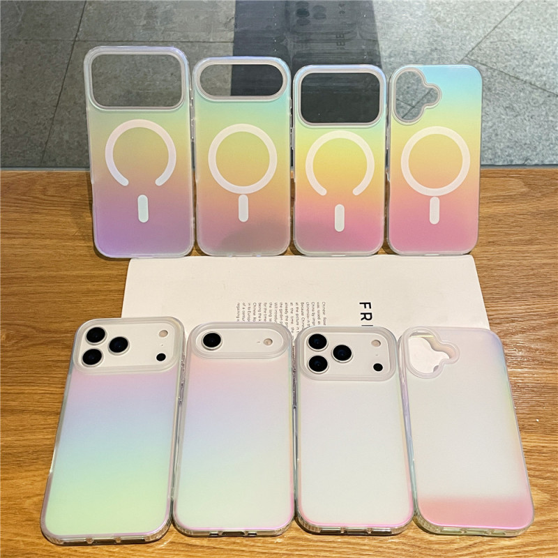 适用iphone17手机壳亚克力渐变彩镀苹果17promax磨砂磁吸壳17pro|undefined