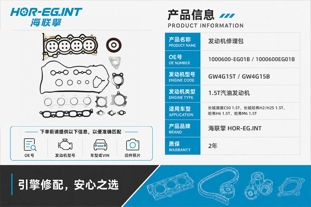 Suitable for Great Wall GW4G15B engine overhaul kit 1000600-EG01B OE quality
