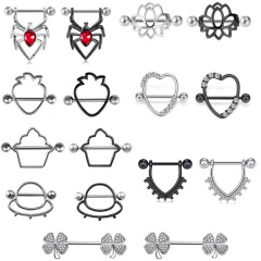 Factory Direct Supply Cross-Border Wholesale Supply AliExpress Wish Stainless Steel Nipple Ring U-Shaped Diamond Stud Earrings