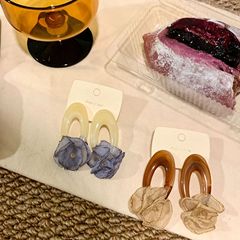 秋夜降临~咖色花瓣流苏耳环女复古美拉德时尚气质耳钉高级感耳饰