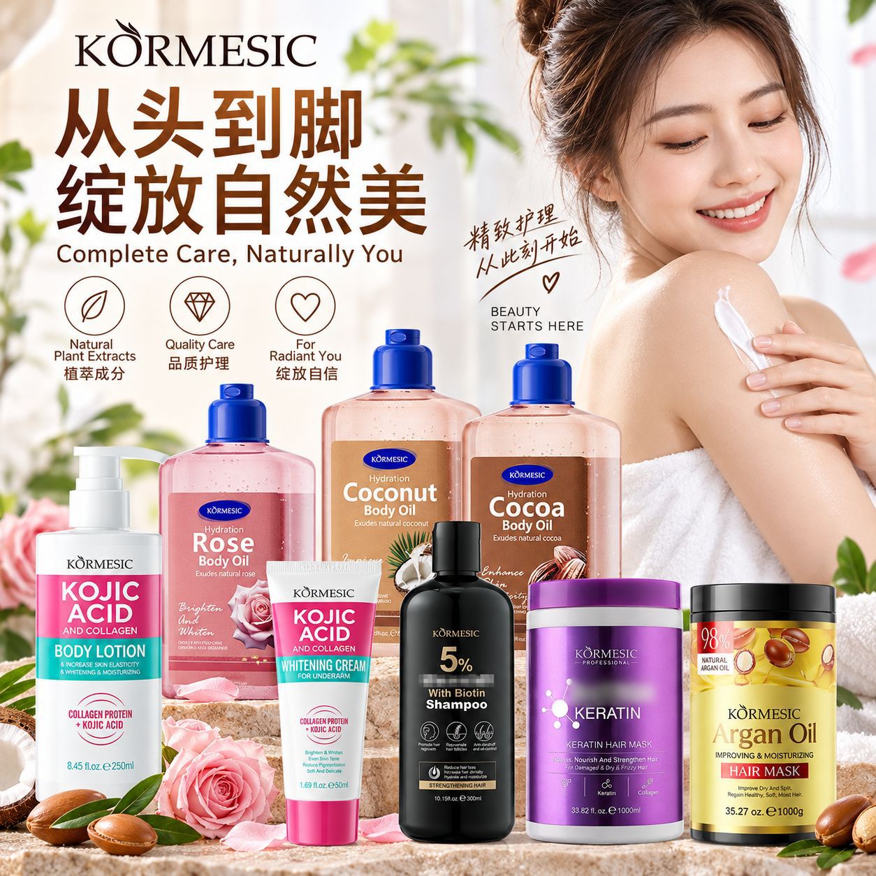 KORMESIC跨境阿甘油发膜深层润养烫染受损抚平毛躁护发发膜现货