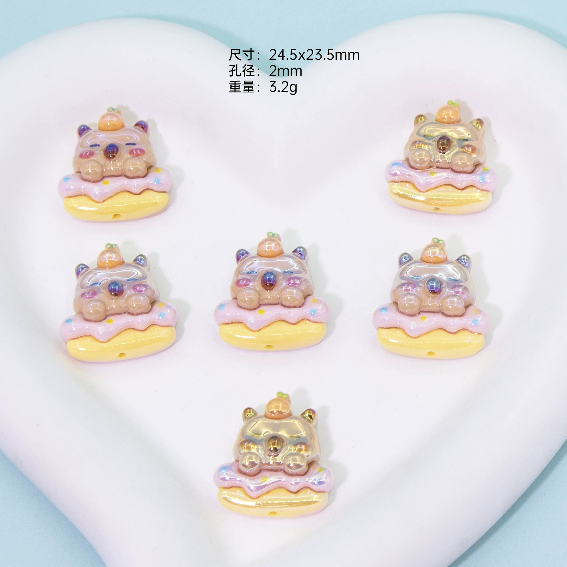 Food play with accessories, cream phone case, hair accessory, with little bears, DIY