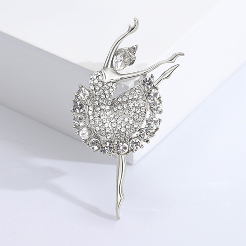 Ballerina girl sweater brooch personalized female ins trend simple and cute Japanese style pin buckle fixed clothing decoration