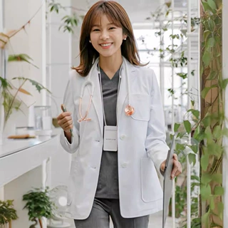 批发高质量韩版医美白大褂医护医师服长袖短袖男女医学生实验外套