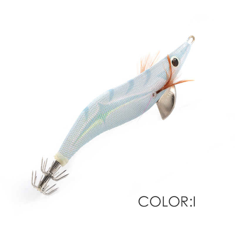 LT130818 Luya madera Camarón luminoso falso cebo rayo patrón 3D simulación ojo pulpo cebo