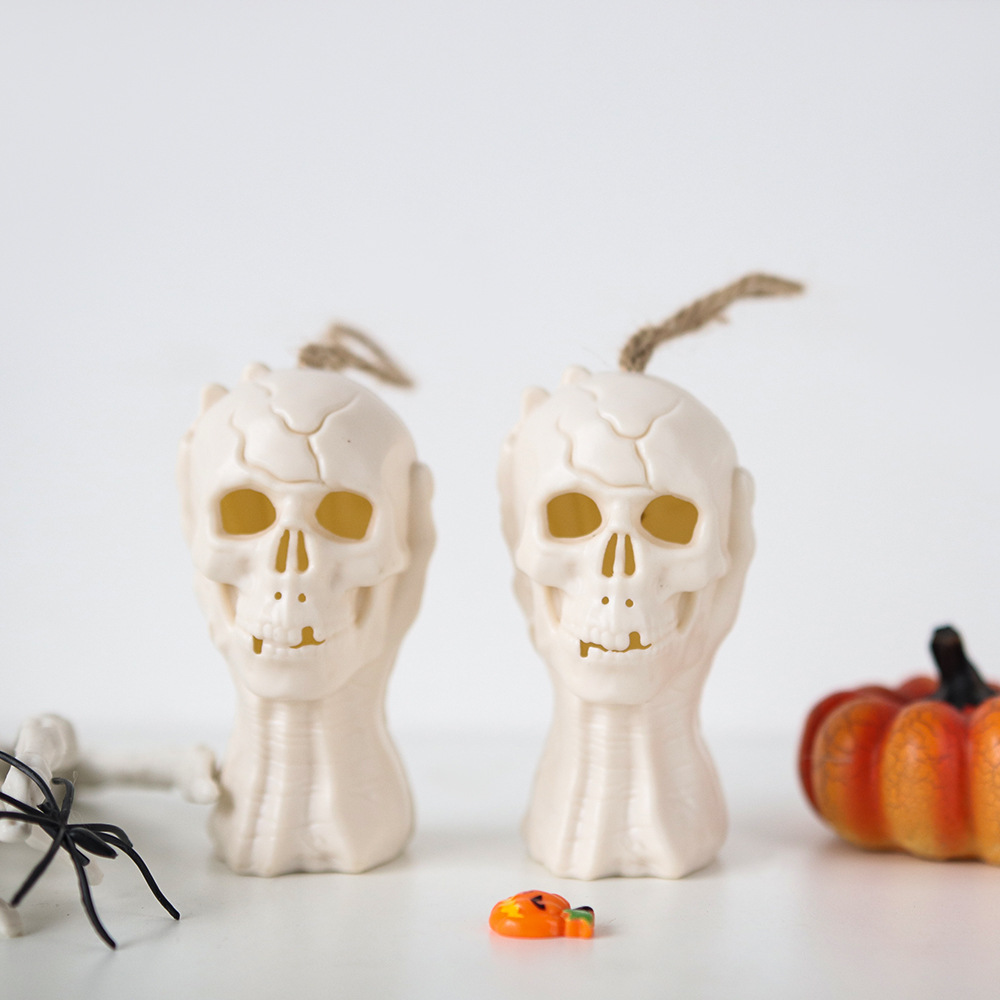 Transfronterizos de Halloween nuevos productos de decoración de vacaciones accesorios de mano captura fantasma lámpara LED vela electrónica lámpara de mesa pendular