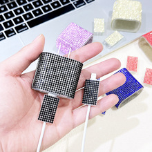 适用苹果15充电器保护套PD20W贴钻充电头保护套3件套数据线保护绳