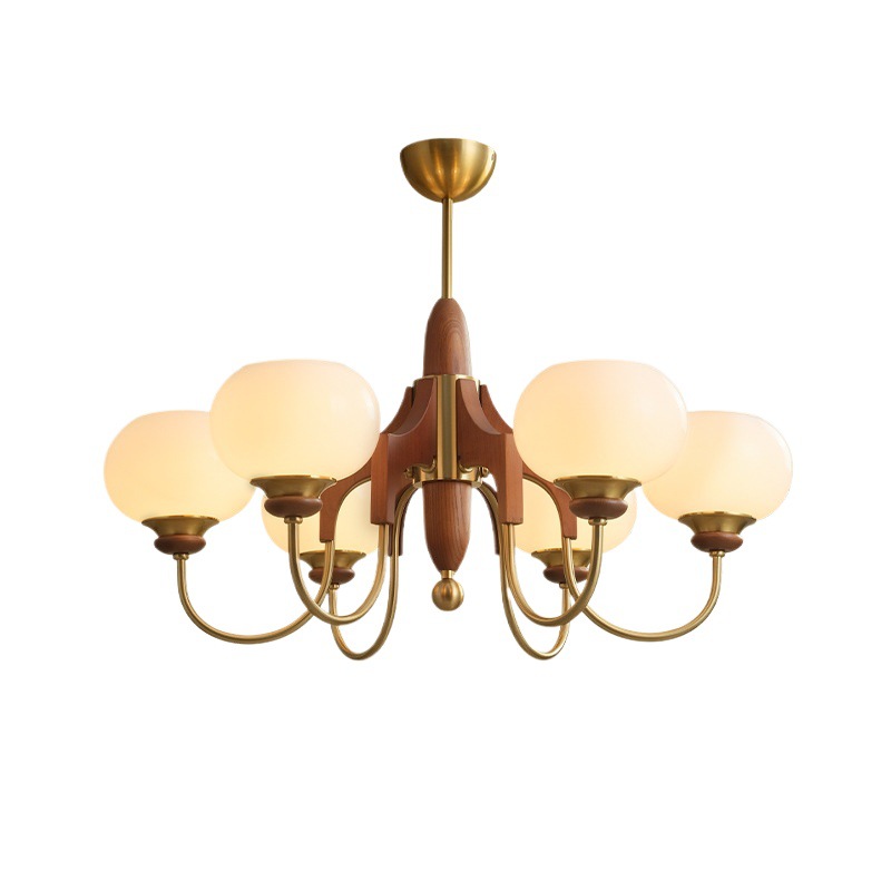 Araña retro francesa de estilo medio, lámpara principal de dormitorio y sala de estar, nueva lámpara de comedor de sala de estudio simple estadounidense de estilo chino al por mayor