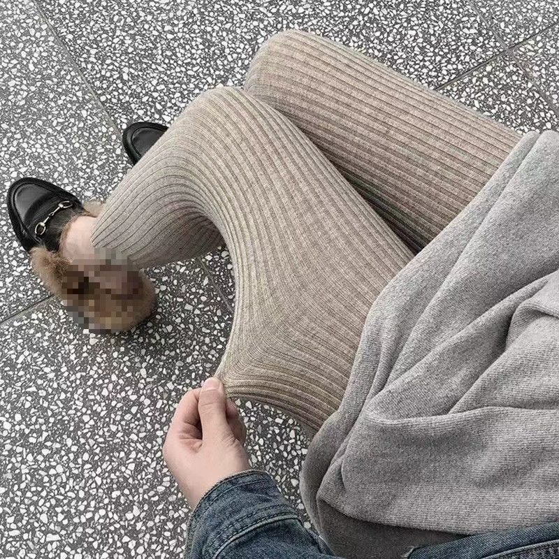 Фабрика прямых продаж тонкий/утолщение 2024 новые трикотажные леггинсы женская весна и осень зимняя утолщение тонкая сетка красный