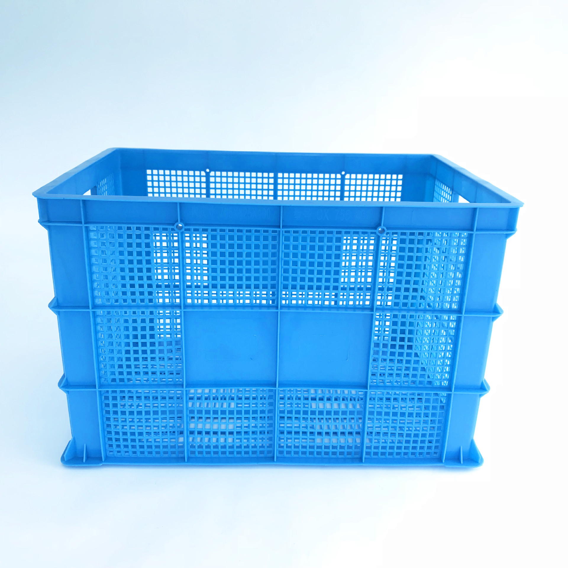 大号一米筐蓝色755塑料周转筐温州皮鞋厂箩筐 福建口罩服装筐批发