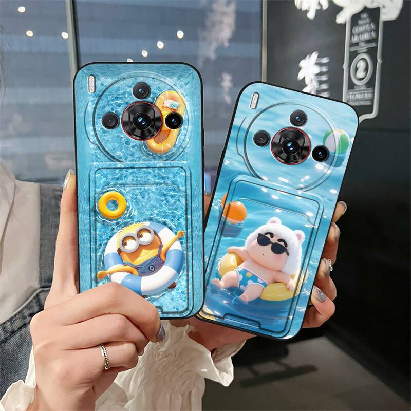 Suitable for Zte Mobile Phone Case, Simple Card Insertion, Personalized New Card Holder, Full Edge, Photo Cooling, Creative Swimming Ring
