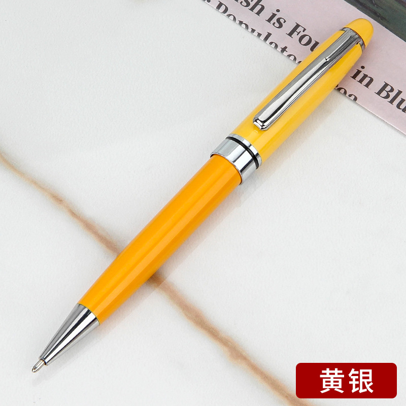 Bolígrafo giratorio aceitoso de metal 1,0, exportación de alta gama, publicidad, regalo de oficina, impresión y grabado de logotipo, bolígrafo personalizado de negocios