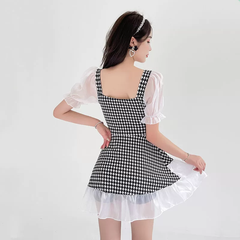 Летний брендовый купальник, puff sleeves