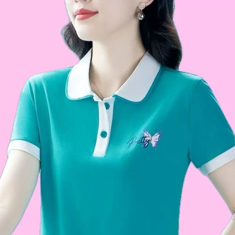 Летняя новая спортивная рубашка POLO вышитая футболка с короткими рукавами