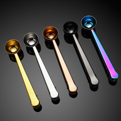 Stainless steel milk powder measuring spoon, multi-functional baking small tools, creative coffee powder measuring spoon, food tea sealing clip