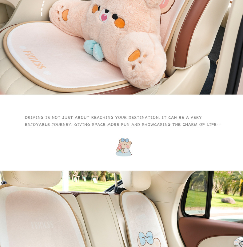 Confession Bear Car Seat Cushion Autumn and Winter Warm Anti-Slip Car Seat Cushion Cute Cartoon Car Seat Cover